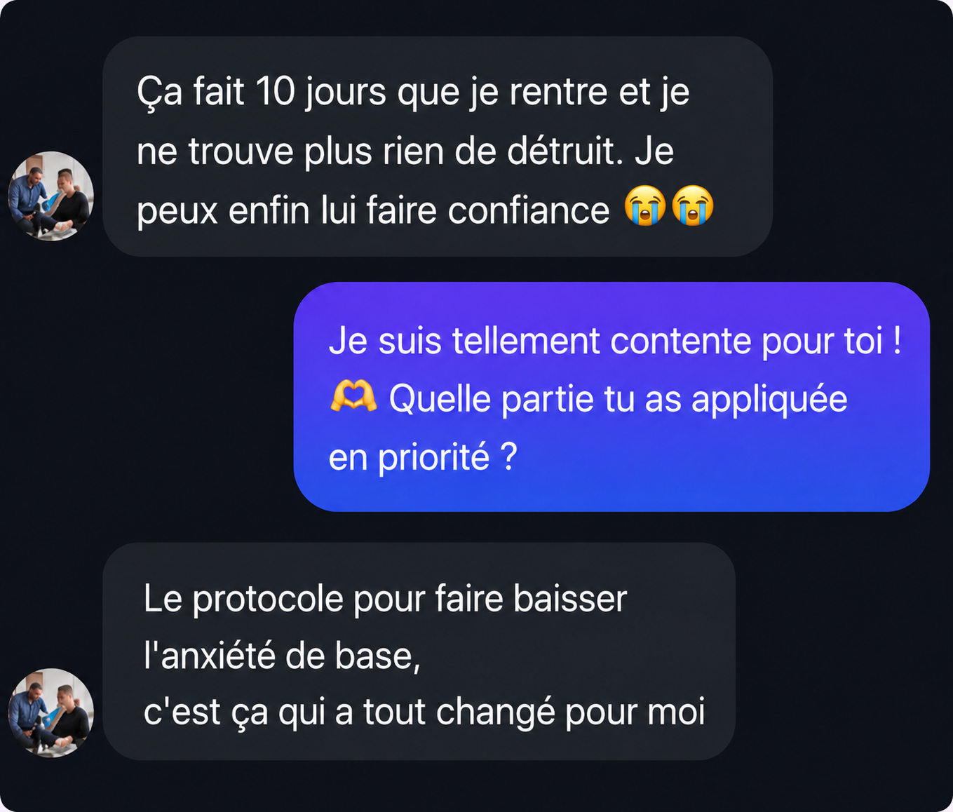 Témoignage WhatsApp d'une cliente : 10 jours sans destruction